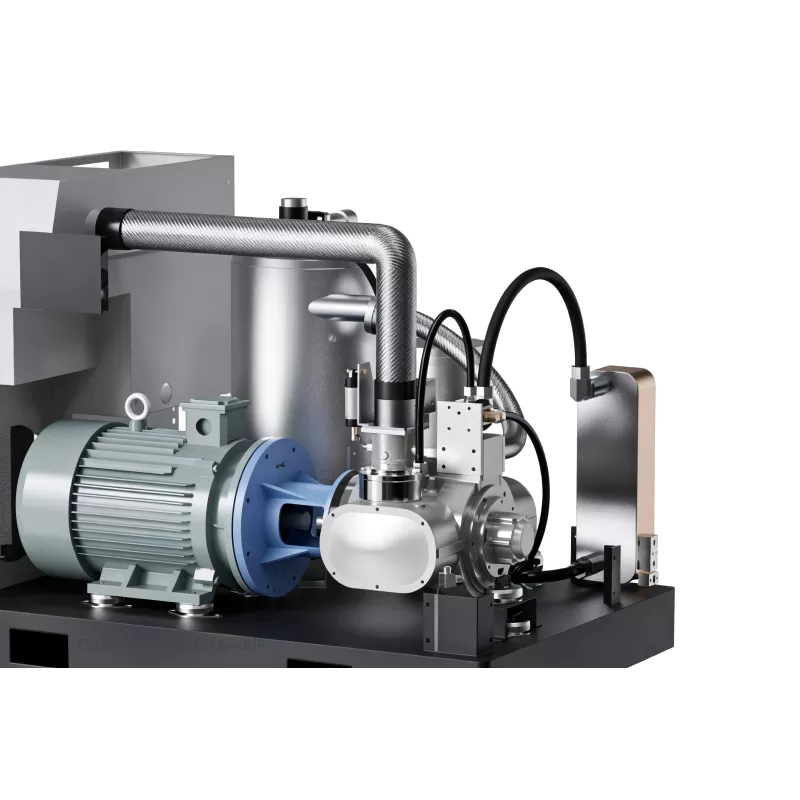 Water-lubricated oil-free compressor installed replacing piston bank PET blowing energy saving